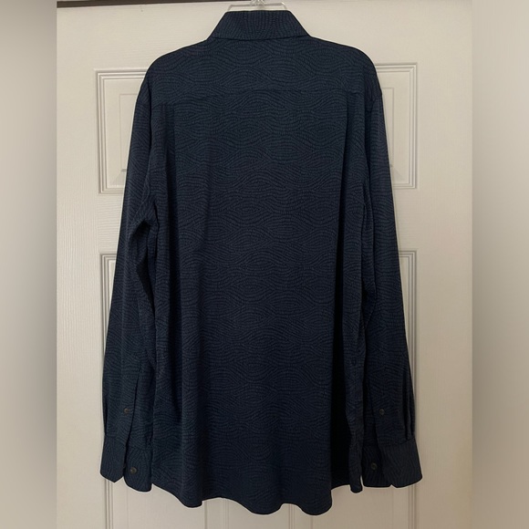 Southern Tide Men’s Intercoastal Long Sleeve Dark Navy Blue Patterned Shirt - Picture 5 of 5